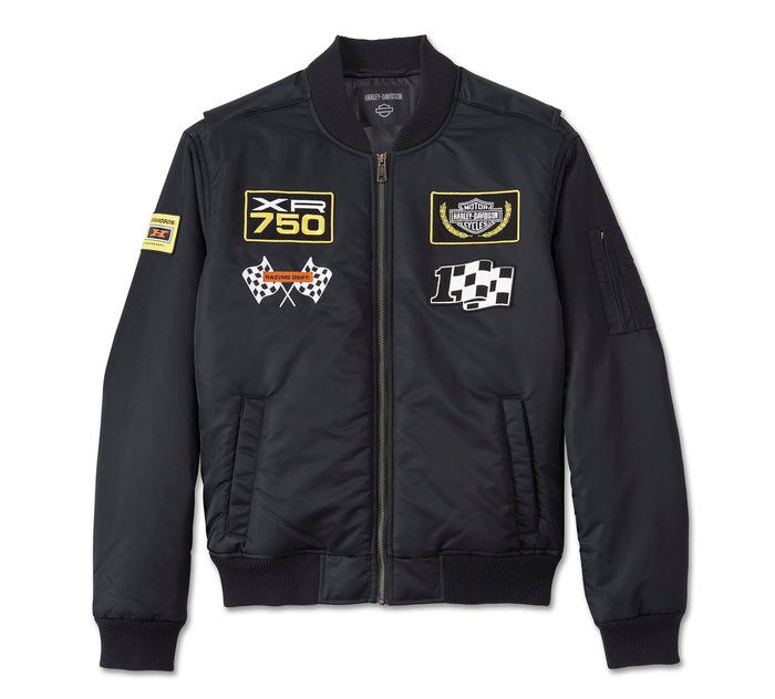 Men's At the Crank Bomber Jacket Harley Black – Hafeez International