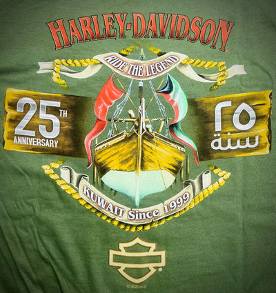 TRADITION MILITARY GREEN T-SHIRT KUWAIT DEALER 25TH ANNIVERSARY