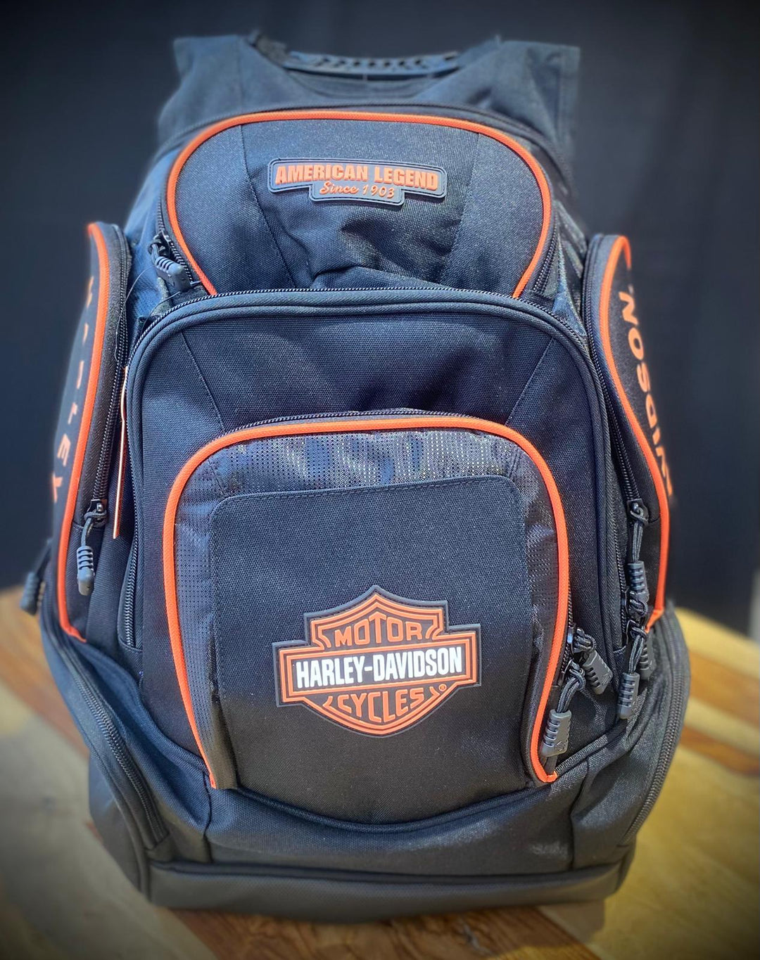 american shield laptops backpack Harley-Davidson® Rubber Bar & Shield Legend Rugged Polyester Backpack –  Hafeez International