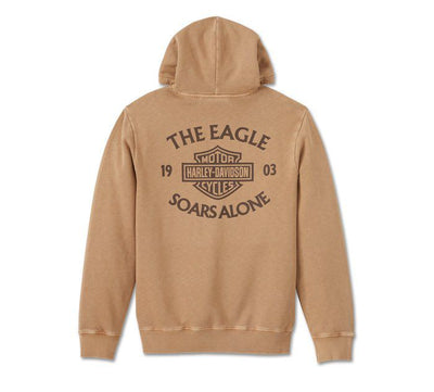 Eagle Soars Alone Slub Hoodie - Tannin