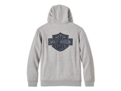Bar & Shield Plaid Lined Zip-Up Hoodie Grey
