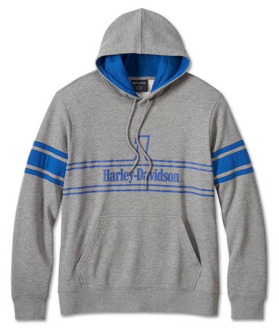 Harley-Davidson® Men's #1 Racing Pullover Hoodie - Heather Gray/Blue