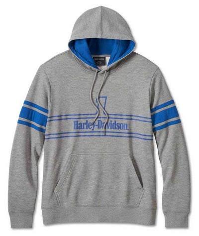 Harley-Davidson® Men's #1 Racing Pullover Hoodie - Heather Gray/Blue