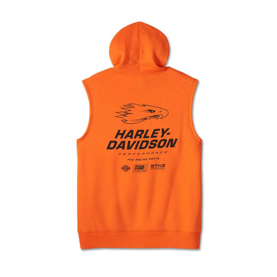 H-D Men’s Screamin’ Eagle Sleeveless Hoodie – Orange