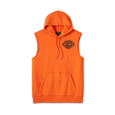 H-D Men’s Screamin’ Eagle Sleeveless Hoodie – Orange