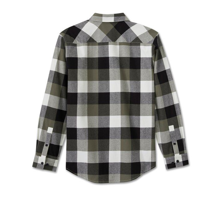 Essence Long Sleeve Flannel Shirt - Plaid - Harley Black & Grape Leaf