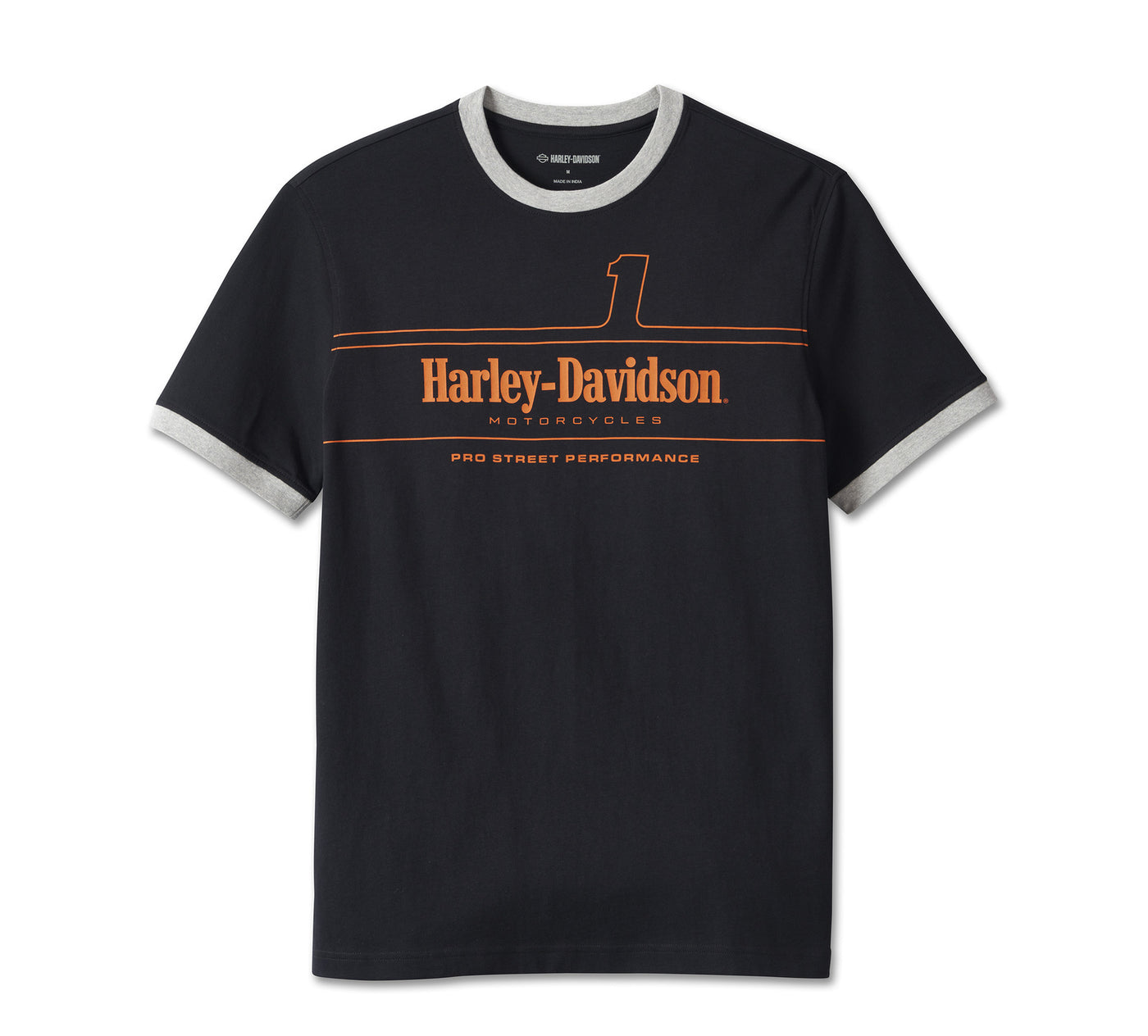 Harley-Davidson Mens #1 Racing Ringer Tee - Black Beauty
