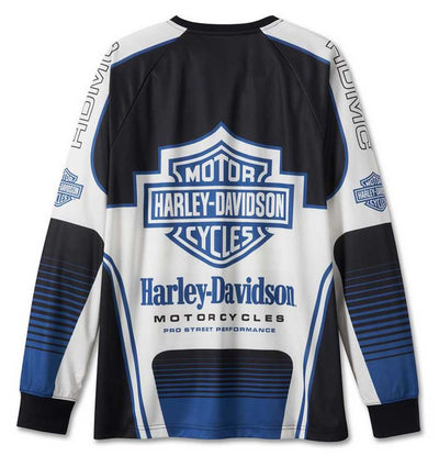 Harley-Davidson® Men's #1 Racing Long Sleeve Jersey Shirt - Blue
