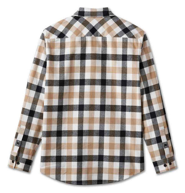 Harley-Davidson® Men's Essence Long Sleeve Button Plaid Shirt - Tan