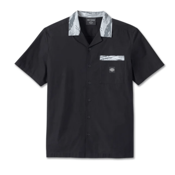 Men’s Bar & Shield Mechanic Shirt Camo & Black