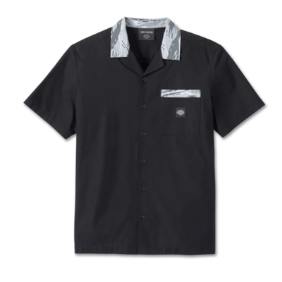 Men’s Bar & Shield Mechanic Shirt Camo & Black