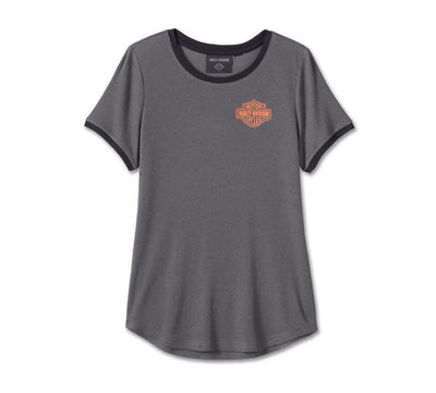 Harley-Davidson Women's Screamin' Eagle Ringer Tee - Blackened Pearl