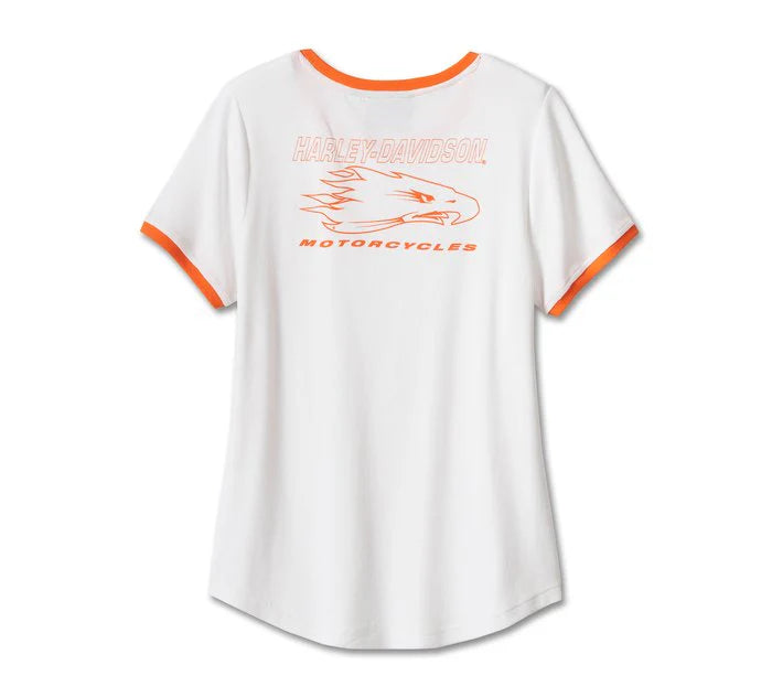 Harley-Davidson Women's Screamin' Eagle Ringer Tee - Bright White
