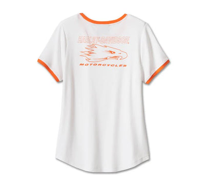 Harley-Davidson Women's Screamin' Eagle Ringer Tee - Bright White
