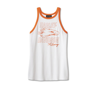 Womens Screamin Eagle Ribbed Tank - Bright White