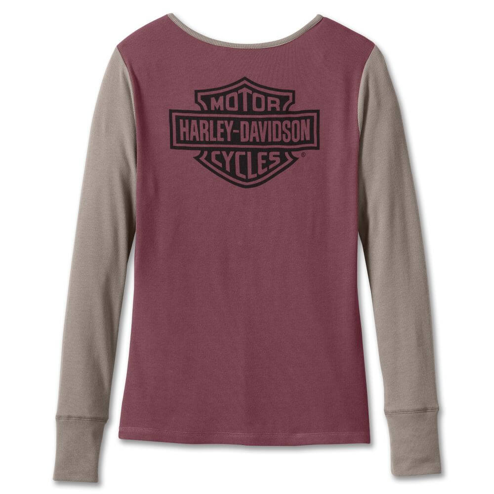 Harley-Davidson Women's Bar & Shield Timeless Henley Berry