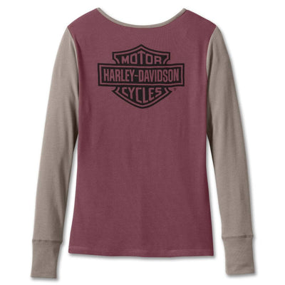 Harley-Davidson Women's Bar & Shield Timeless Henley Berry