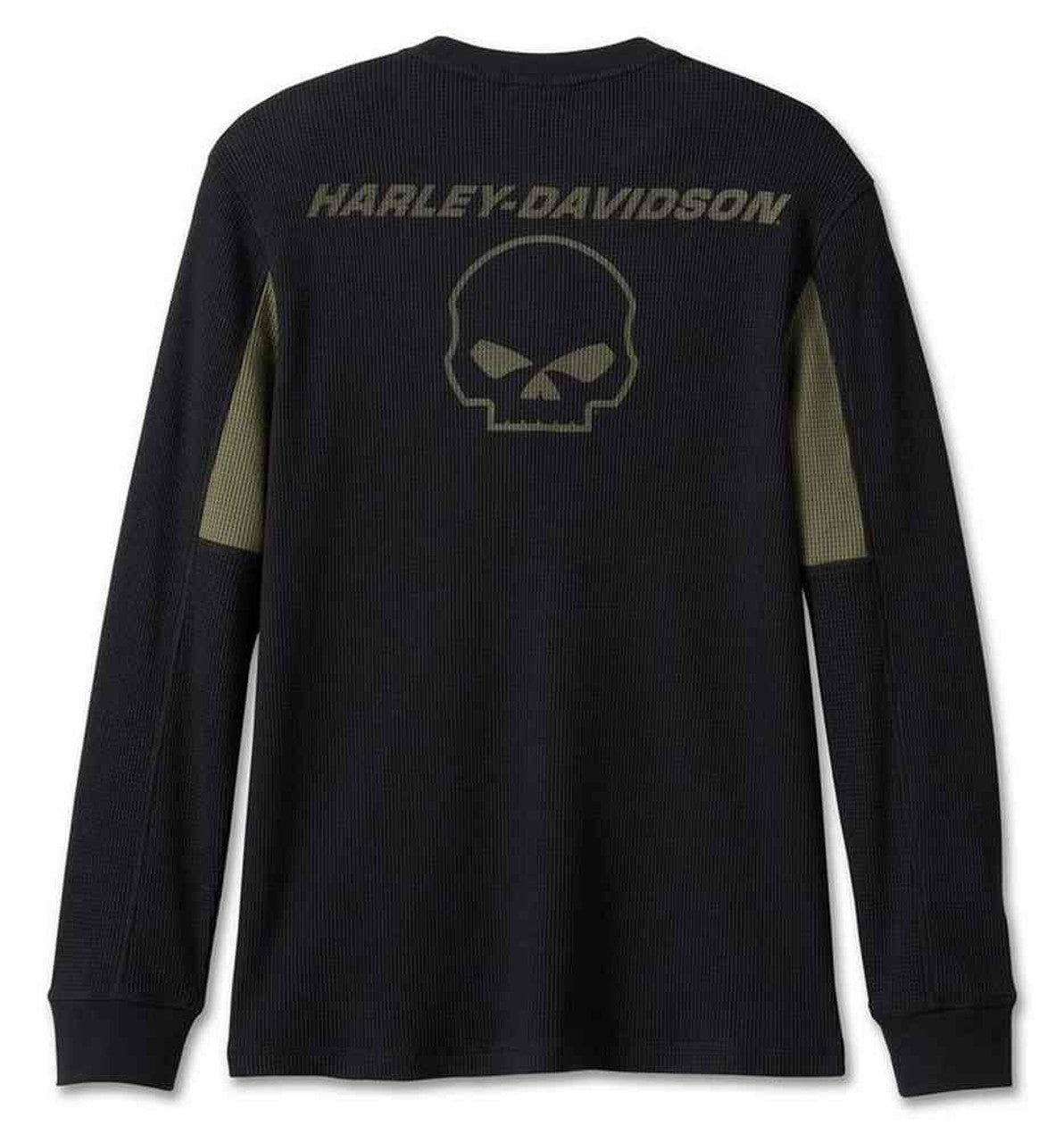 Harley-Davidson® Men's Willie G Skull Thermal Long Sleeve Shirt, Black