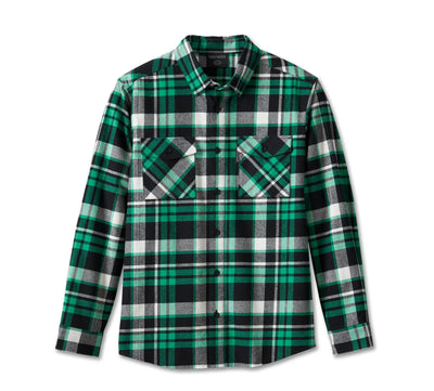 Genuine Harley-Davidson long-sleeved shirt, Dark green checkered