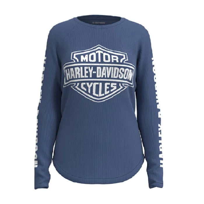 HARLEY-DAVIDSON Women's TEE-KNIT,Blue