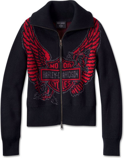 Harley-Davidson Sweater-Knit, Black Beauty Red