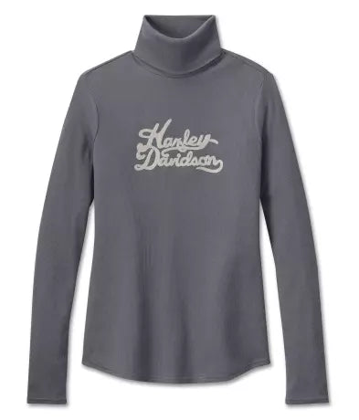 Harley-Davidson women´s Turtleneck Superstar Milwaukee Rib Grey