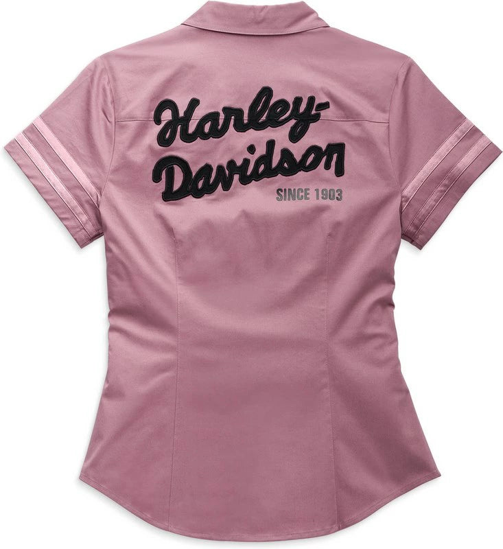Harley-Davidson Shirt-Woven- Dusky Orchid/Purple