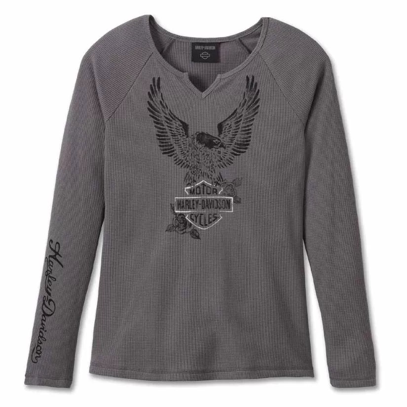Harley-Davidson Women's Flying Eagle Long Sleeve Thermal Knit Top