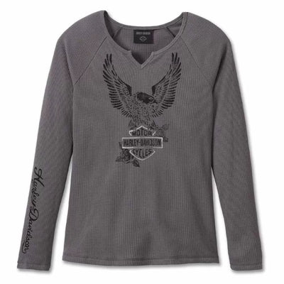 Harley-Davidson Women's Flying Eagle Long Sleeve Thermal Knit Top
