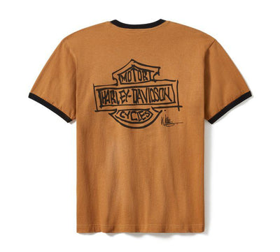 Willie G Sketch Art Ringer Tee - Dark Chocolate