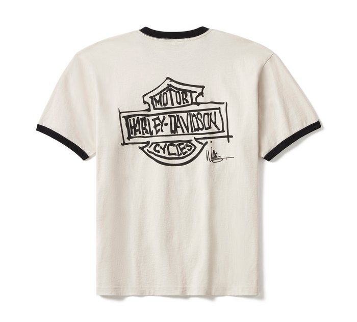 Willie G Sketch Art Ringer Tee - Parchment