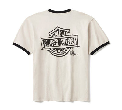 Willie G Sketch Art Ringer Tee - Parchment