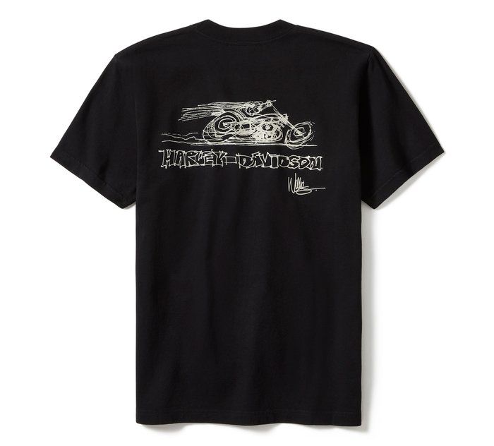 In the Wind Rider Sketch Art Short Sleeve Tee - True Black