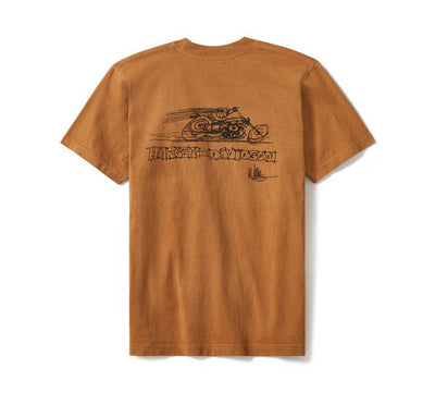 In the Wind Rider Sketch Art Short Sleeve Tee - Dark Chocolate