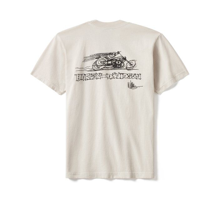 In the Wind Rider Sketch Art Short Sleeve Tee - Parchment