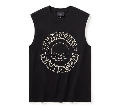 Willie G Circle Skull Sketch Art Muscle Tee