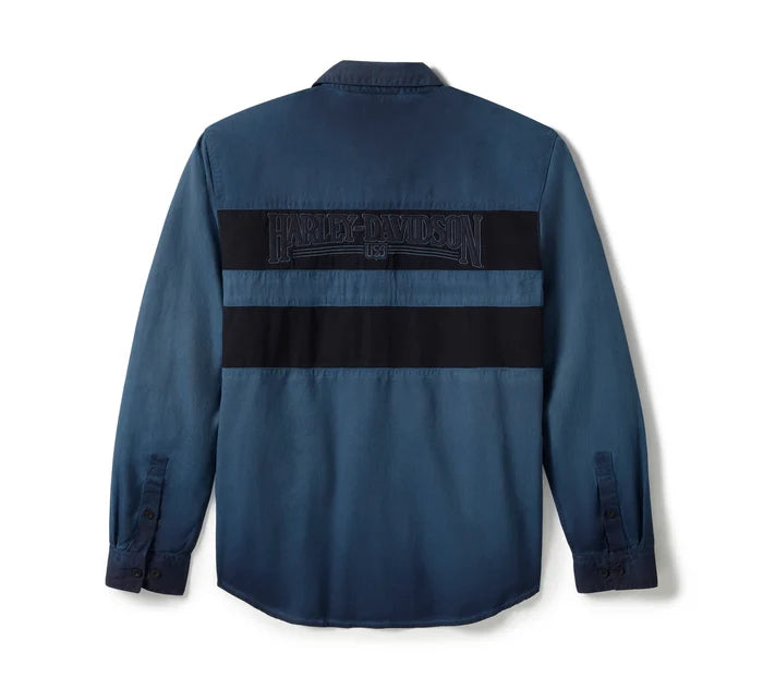 Iron Bond II Long Sleeve Shirt - Colorblock - Mood Indigo & Harley Black
