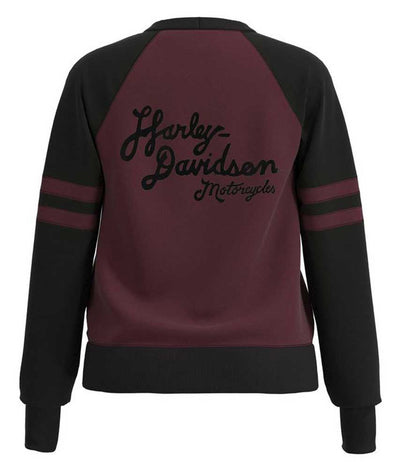 Harley-Davidson® Women's Open Road Henley Fleece Pullover - Burgundy