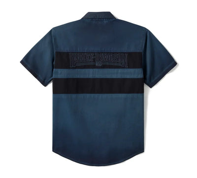 Iron Bond II Short Sleeve Shirt - Colorblock - Mood Indigo & Harley Black