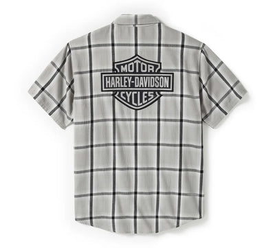 Bar & Shield Staple Short Sleeve Shirt - Plaid - Ghost Gray & Asphalt