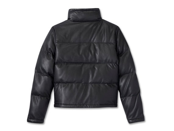 Ladies Blacked Out Leather Puffer