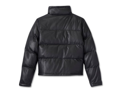 Ladies Blacked Out Leather Puffer