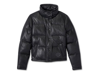 Ladies Blacked Out Leather Puffer