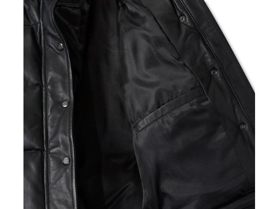 Ladies Blacked Out Leather Puffer