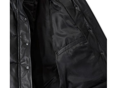 Ladies Blacked Out Leather Puffer