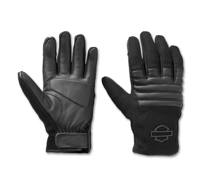 Men's H-D Dyna Knit Leather Riding Gloves