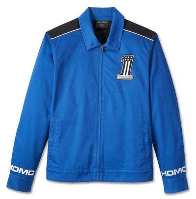 Harley-Davidson® Men's #1 Logo Casual Work Cotton Jacket - Blue