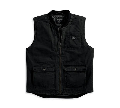 HARLEY DAVIDSON Forever Harley Men's Canvas Vest - Black Beauty
