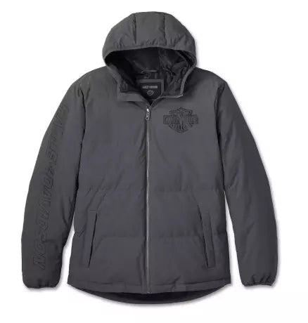Harley-Davidson Jacket Bar & Shield Hooded Puffer grey