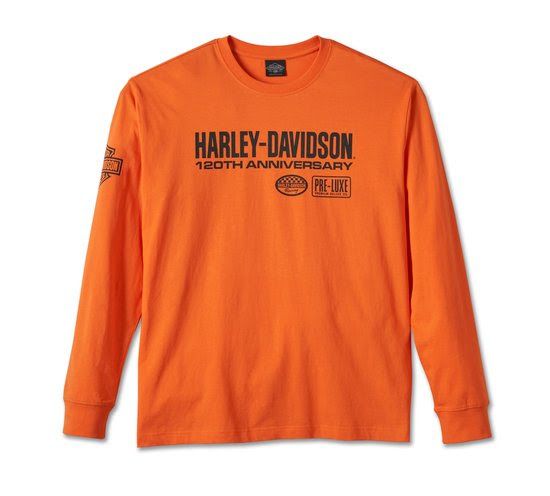 Men's 120th Anniversary Long Sleeve Tee - Harley Orange